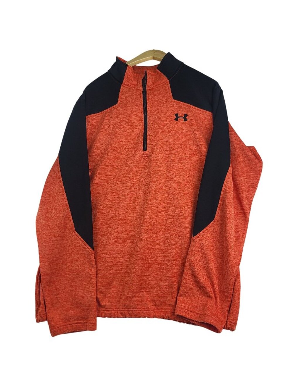 Under Armour Men's Quarter 1/4 Zip Pullover Orange Black 2XL